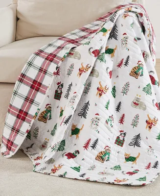 Levtex Meowy Christmas Quilted Throw, 50" x 60"