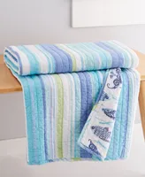 Levtex Laida Beach Whimsical Fish Reversible Quilted Throw, 50" x 60"