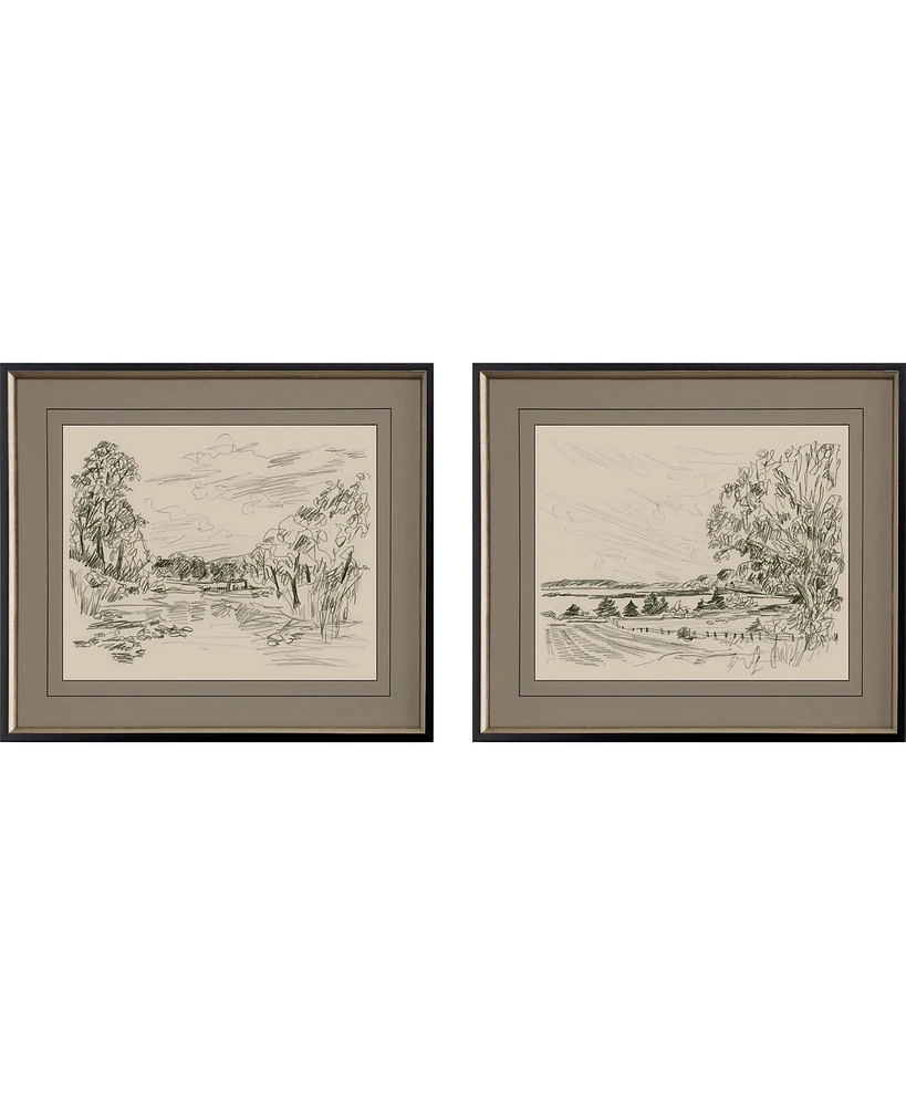 Sepia Scenes Ii Framed Art, Set of 2