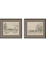 Sepia Scenes Ii Framed Art, Set of 2