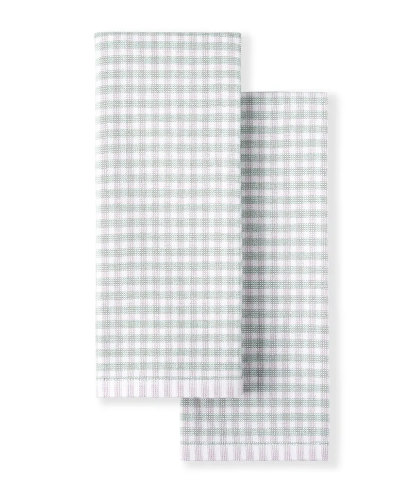 Martha Stewart Check Dual Purpose Kitchen Towel Set 2-Pack Set, 16" x 28"