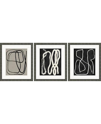 Naive Lines I Framed Art, Set of 3