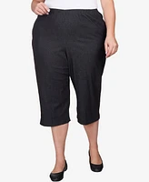 Alfred Dunner Plus Classic Relaxed Fit Denim Capri Pant