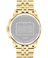 Coach Men's Greyson Gold-Tone Stainless Steel Bracelet Watch 43mm