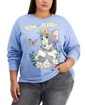 Love Tribe Trendy Plus Tom And Jerry Springy Graphic Sweatshirt