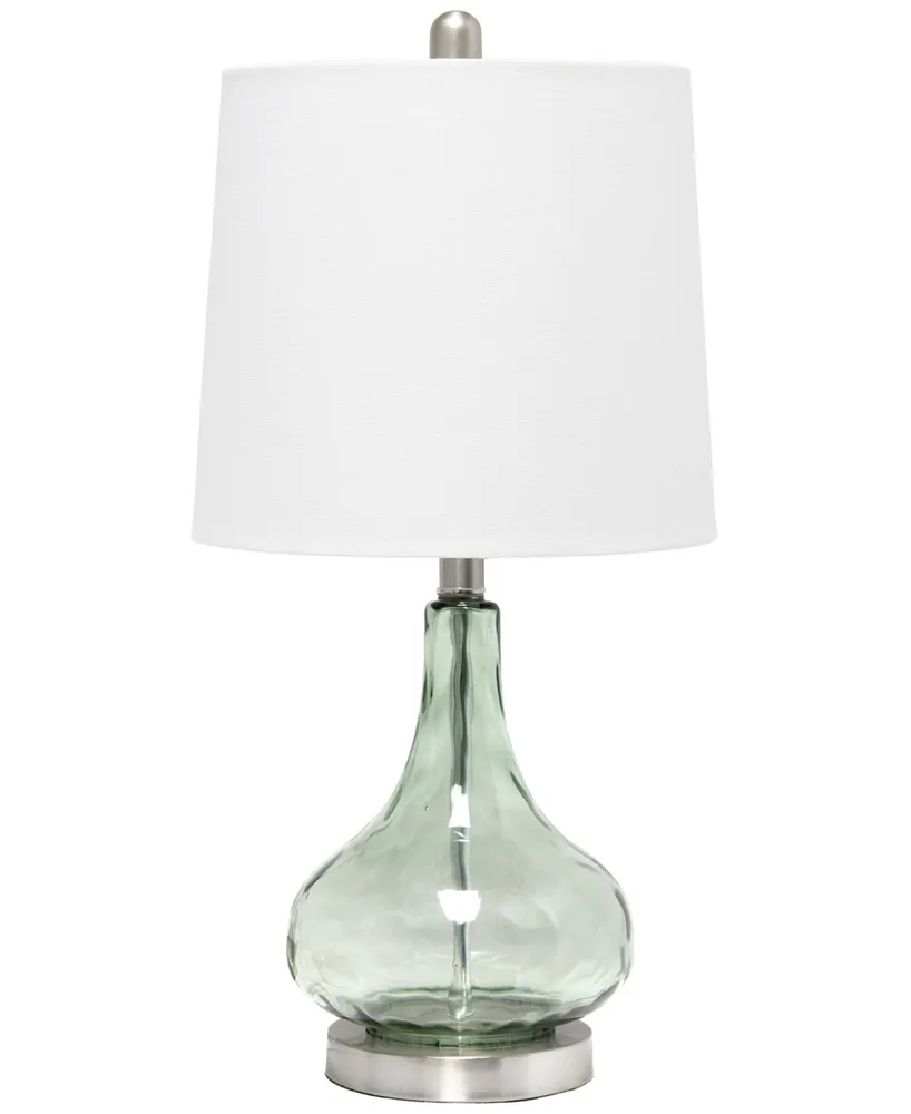 All The Rages Rippled Glass Table Lamp with White Fabric Shade