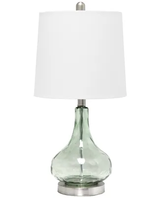 All The Rages Rippled Glass Table Lamp with White Fabric Shade