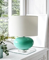 All The Rages 15.25" Modern Overload Glass Bedside Table Lamp with White Fabric Shade