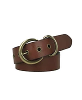 Frye Women's 38mm Flat Strap with Metal Keeper Leather Belt