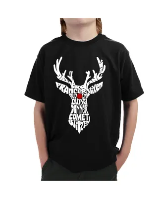 Boy's Child Word Art T-shirt - Santa's Reindeer