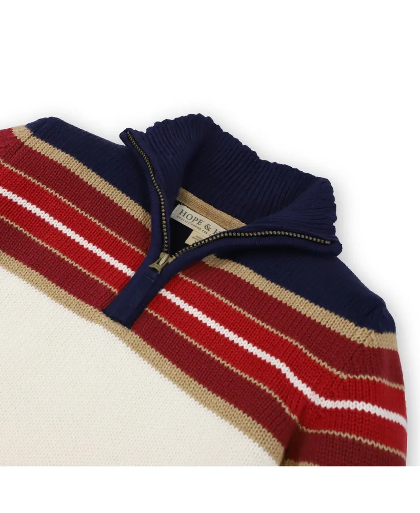 Hope & Henry Boys' Organic Cotton Long Sleeve Half Zip Pullover Sweater