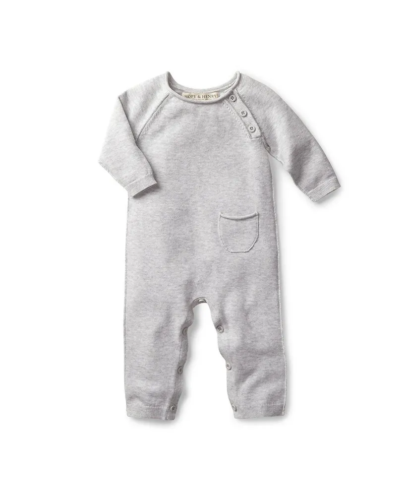 Hope & Henry Baby Girls Baby Raglan Sweater Romper