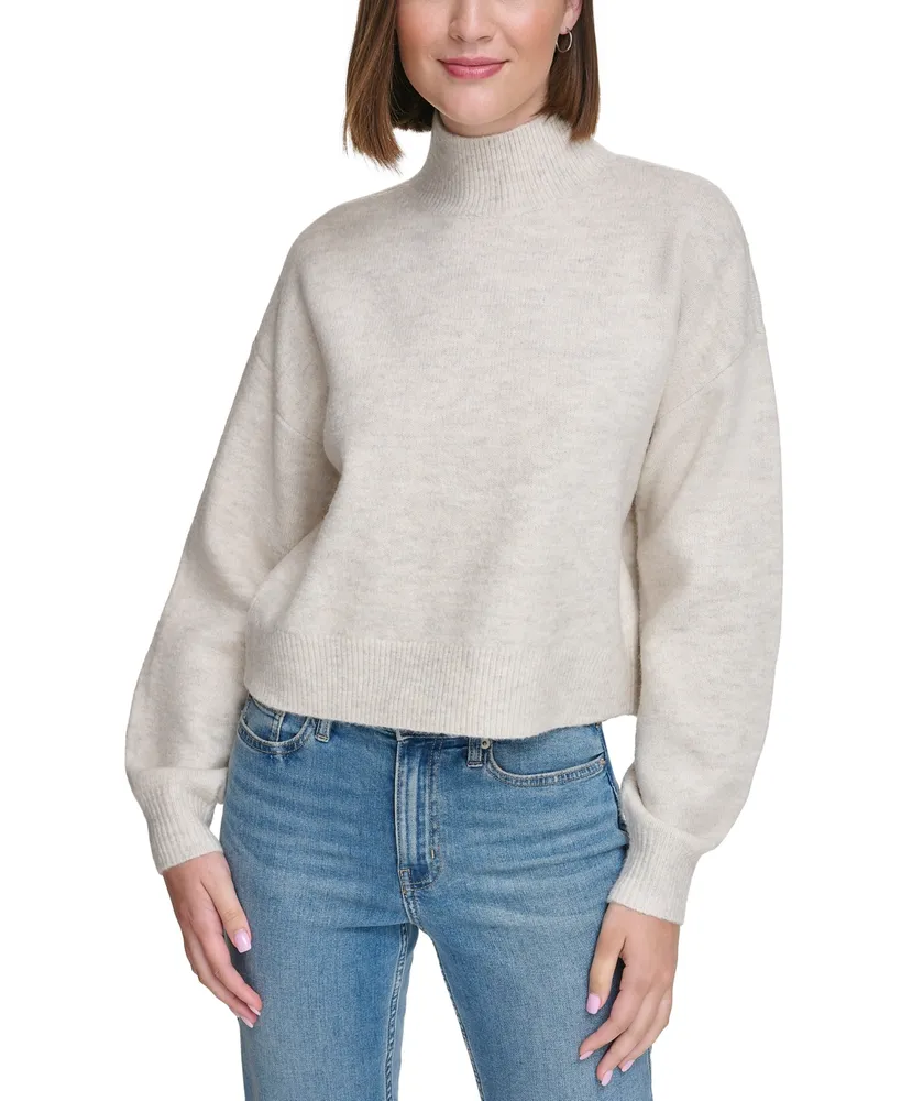 Calvin Klein Women's Bungee-Hem Cropped Pullover Top - Macy's