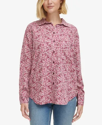 Calvin Klein Jeans Women's Pointillism Button-Front Shirt