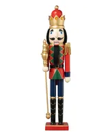 Glitzhome 24" H Wooden Christmas King Nutcracker