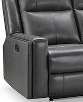 Abbyson Living Rhodes 81.5" Top-Grain Leather Manual Reclining Sofa