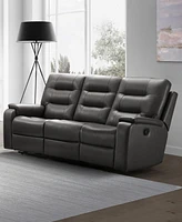 Abbyson Living Waylen 81.5" Top-Grain Leather Manual Reclining Sofa