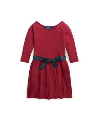 Polo Ralph Lauren Toddler and Little Girls Pleated Stretch Jersey Dress