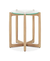 Hetta 19.69" Oak Round Side Table