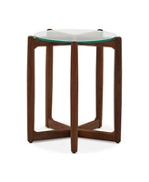 Hetta 19.69" Walnut Round Side Table