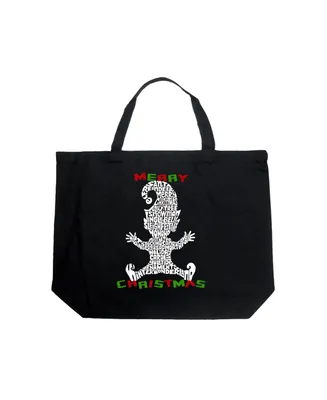 La Pop Art Christmas Elf - Large Word Tote Bag