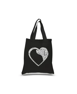 La Pop Art Dog Heart - Small Word Tote Bag