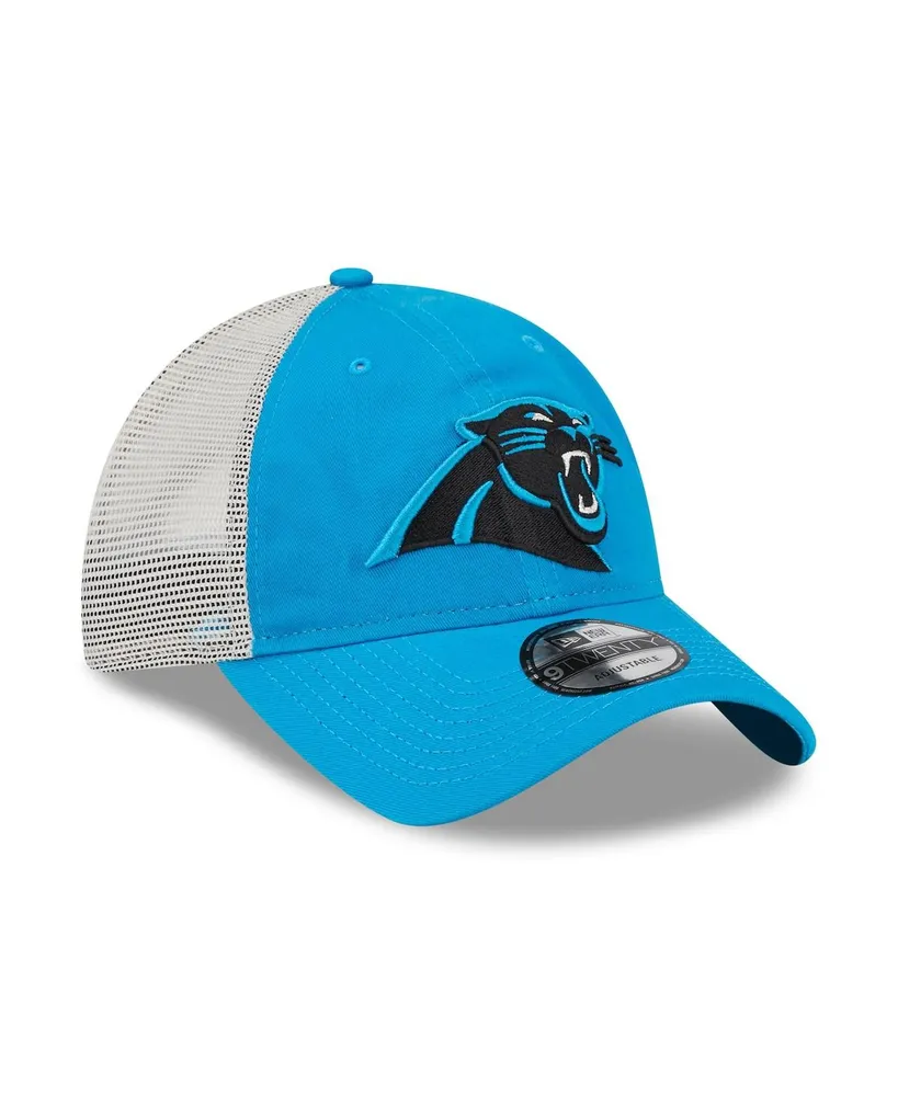 Men's New Era Blue, Natural Carolina Panthers Loyal 9TWENTY Trucker Snapback Hat