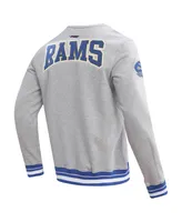 Men's Pro Standard Heather Gray Los Angeles Rams Crest Emblem Pullover Sweatshirt