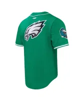 Men's Pro Standard Jalen Hurts Kelly Green Philadelphia Eagles Baseball Button-Up Shirt