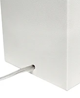 Lalia Home Lexington 21" Leather Base Modern Decor Bedside Table Lamp with White Rectangular Fabric Shade