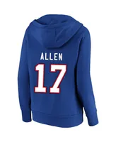 Women's Profile Josh Allen Royal Buffalo Bills Plus Player Name and Number Pullover Hoodie