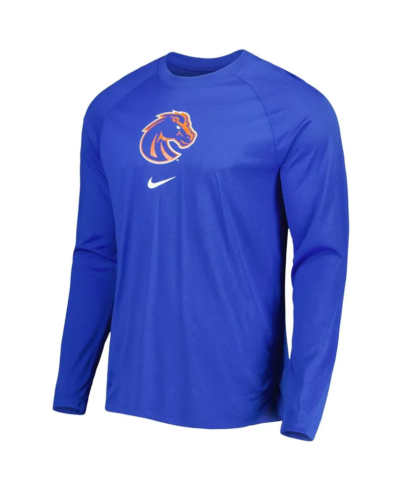 Men's Nike Royal Boise State Broncos Spotlight Raglan Performance Long Sleeve T-shirt