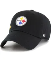 Women's '47 Brand Black Pittsburgh Steelers Confetti Icon Clean Up Adjustable Hat