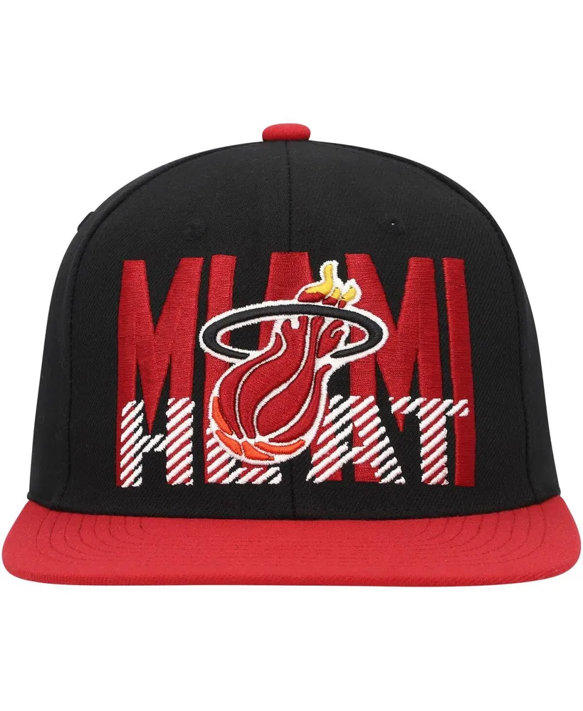 Men's Mitchell & Ness Black Miami Heat Soul Cross Check Snapback