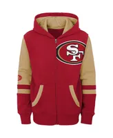 Big Boys Scarlet San Francisco 49ers Colorblock Full-Zip Hoodie