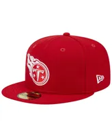 Men's New Era Scarlet Tennessee Titans 15 Years Main Patch 59FIFTY Fitted Hat