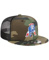 Men's New Era Camo New England Patriots Throwback Main Trucker 9FIFTY Snapback Hat