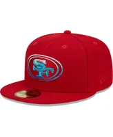 Men's New Era Scarlet San Francisco 49ers Gradient 59FIFTY Fitted Hat