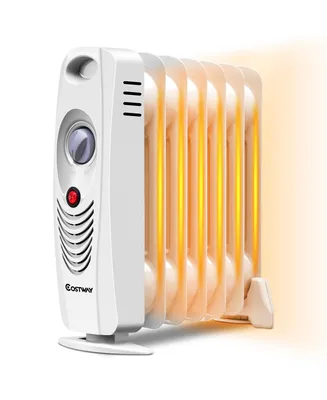 700 W Portable Mini Electric Oil Filled Radiator Heater 7-Fin Thermostat Home