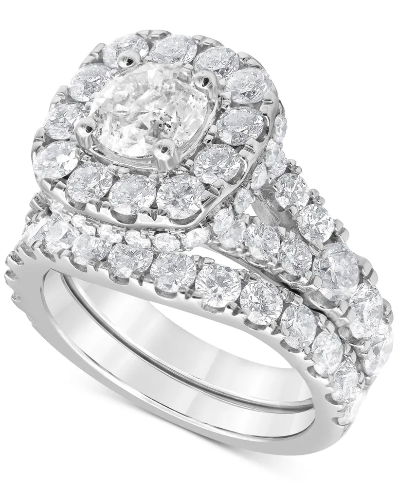 Diamond Halo Bridal Set (5 ct. t.w.) in 14k White Gold