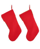 Glitzhome 20.5" L Hooked Stocking, Dog Cat, Set of 2