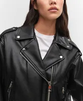 Mango Women's Zipped Biker Jacket