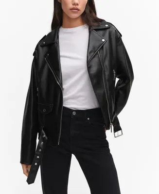 Mango Women's Zipped Biker Jacket