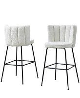 Best Master Furniture Elegante 41" Boucle Bar Stools, Set of 2