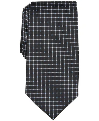 Club Room Men's White Grid Tie, Created for Macy's