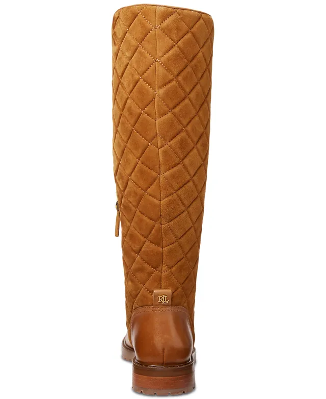 Lauren Ralph Women's Hollie Quilted Lace-Up Riding Boots