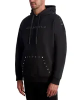 Karl Lagerfeld Paris White Label Men's Slim Fit Long Sleeve Studded Hoodie