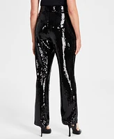 I.n.c. International Concepts Women's Sequin Straight-Leg Pants, Created for Macy's