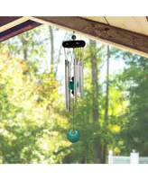 Fc Design 20" Long Wooden Top Geode Wind Chime with Turquoise Gem Home Decor Perfect Gift for House Warming, Holidays and Birthdays