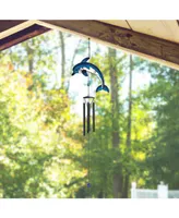 35" Long Black Gem Dolphin Wind Chime Marine Life